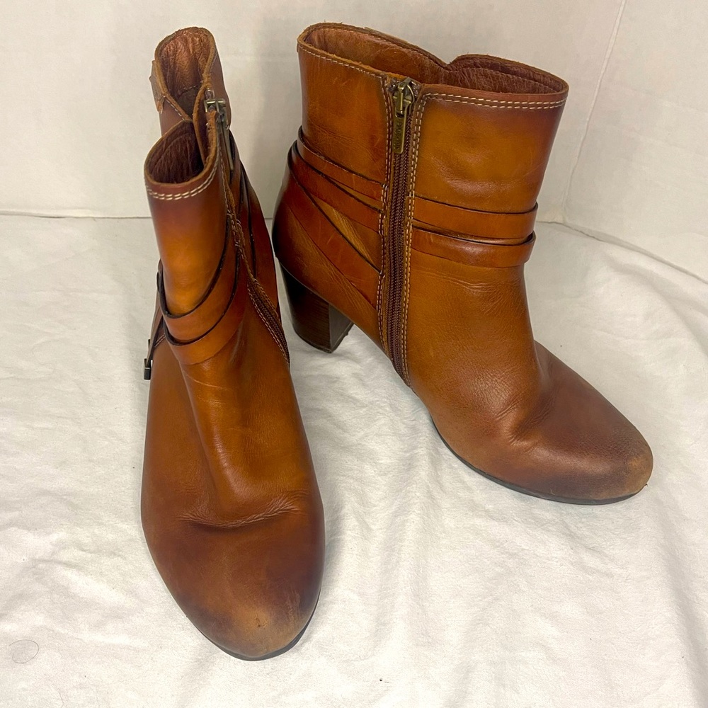 PIKOLINOS VERONA ALMOND ROUND TOE BROWN BOOTIE SIZE 39
